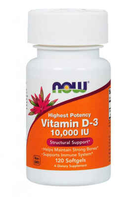 Now Vitamin-D3 10.000 IU (120 softgels) > Vitamin və minerallar > NOW