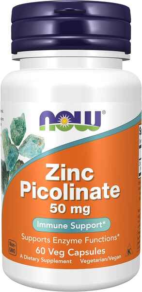 Now Zinc Picolinate 50 mg (60 caps) > İdman qidaları > Vitamin və minerallar > NOW