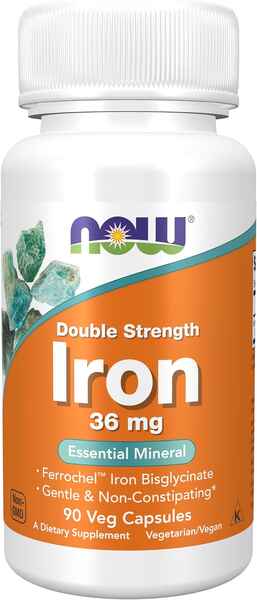 Now Iron (36 mg) - 90 caps > İdman qidaları > Vitamin və minerallar > NOW