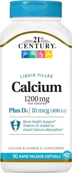 21st Century Calcium 1200 mg (90 softgels) > İdman qidaları > Vitamin və minerallar > 