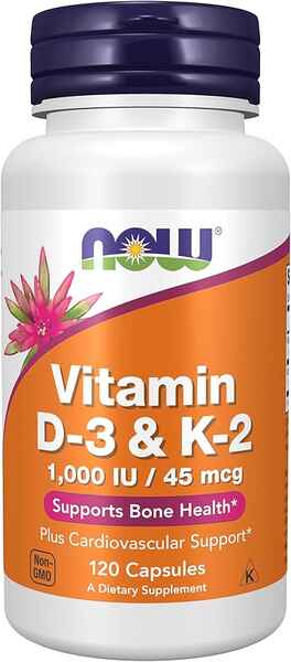 NOW Vitamin D-3 & K-2 - 120 caps > İdman qidaları > Vitamin və minerallar > NOW